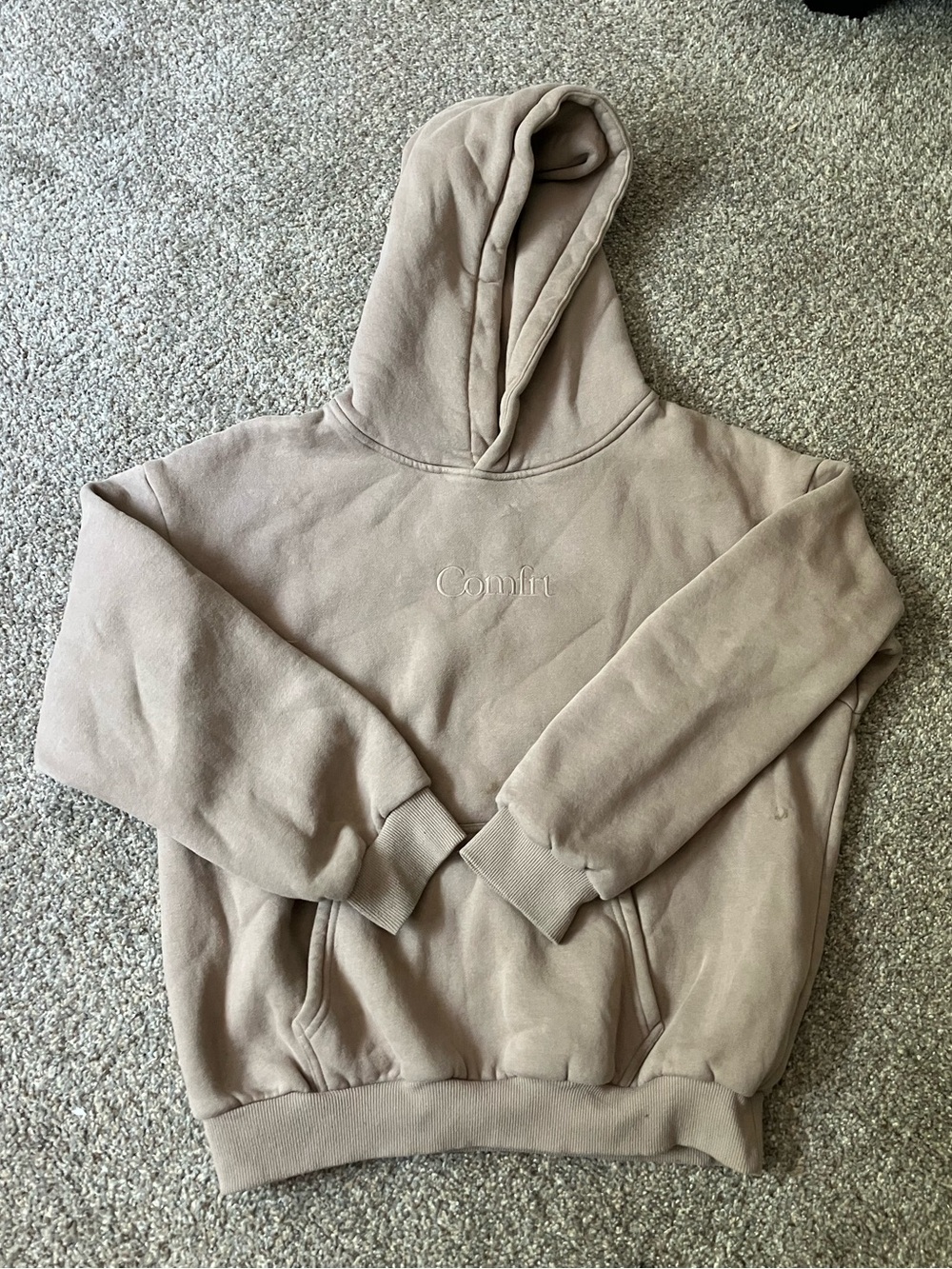 Comfrt Tan Taupe Heavyweight Pullover Hoodie Sweatshirt